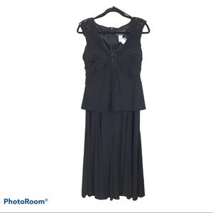 Alex Evenings Dress Black Sleeveless Beaded Size 8 #177